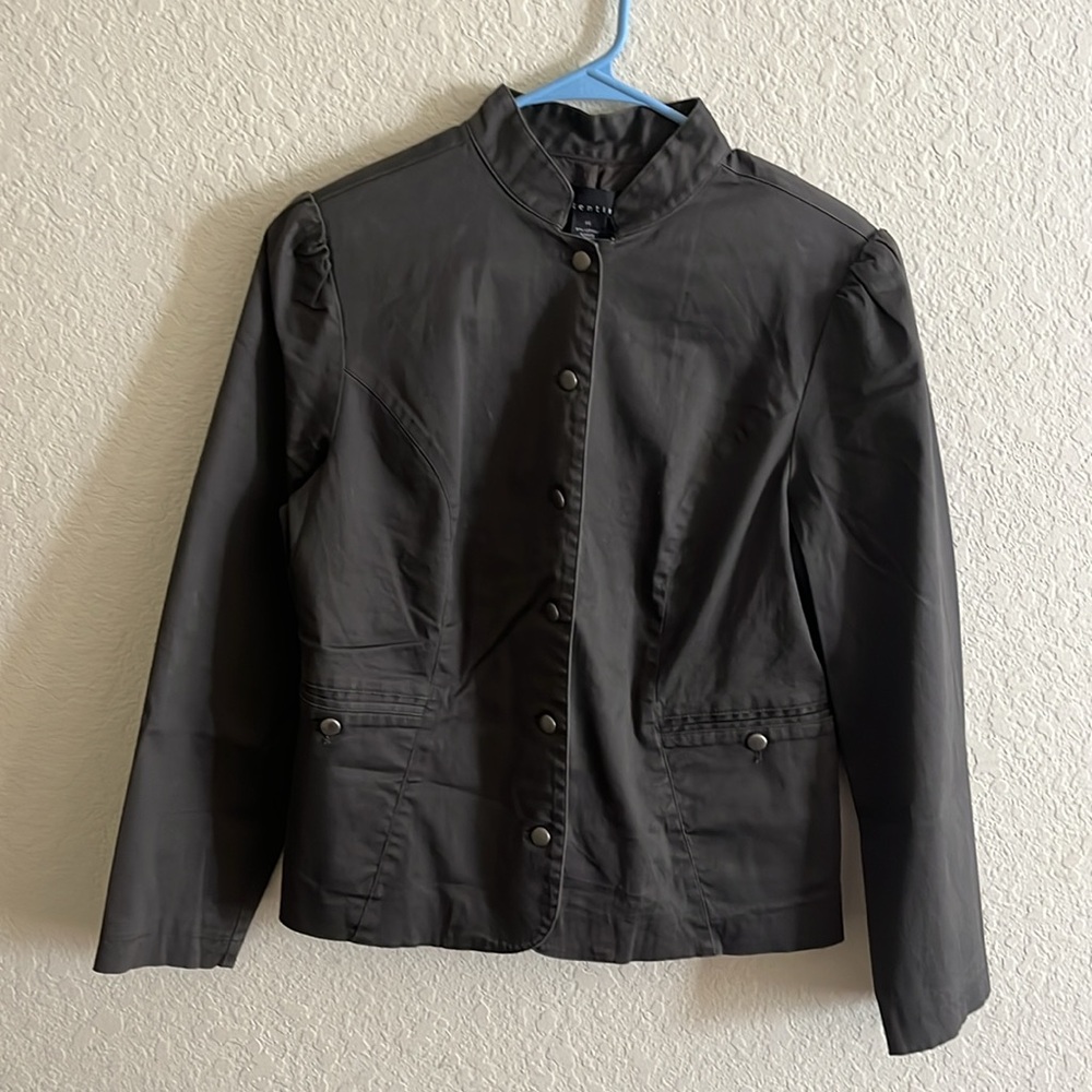 ATTENTION Lightweight Dark Gray Button Down Jacket - image 2